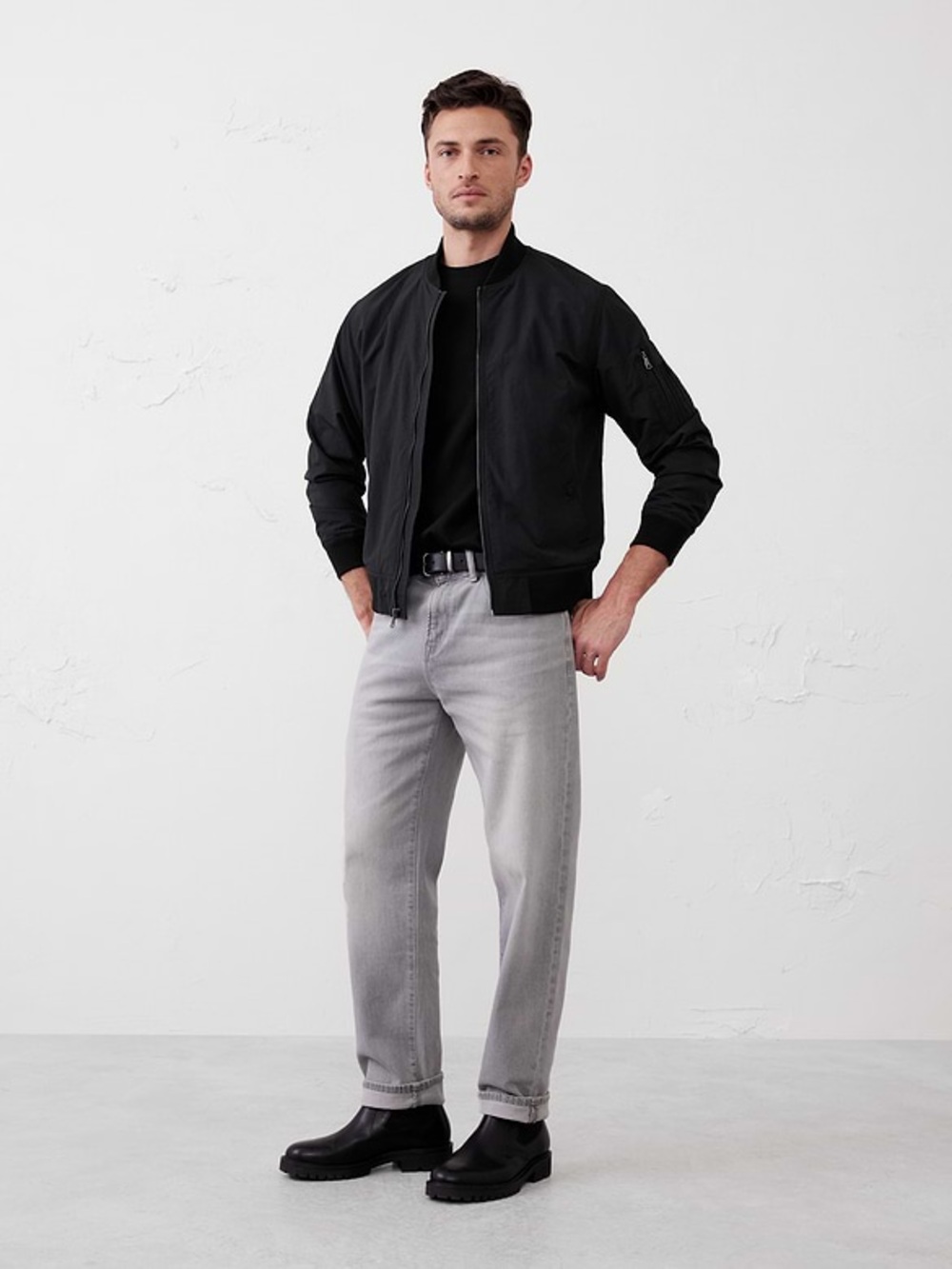 Banana Republic Black Bomber Jacket